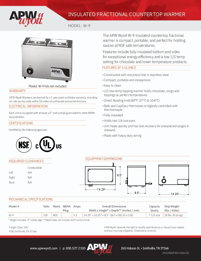 apw-wyott-w-9-food-pan-warmer-countertop-14-25-w-8-5-d-specsheet-260726ark6zh.pdf