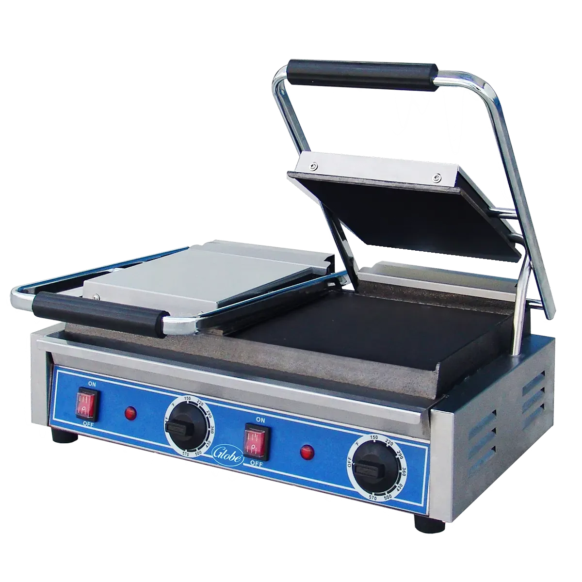 Globe GSGDUE10, Sandwich / Panini Grill, 240V, Electric, Smooth
